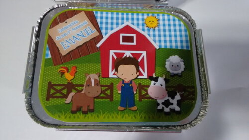 Marmitinha Personalizada Fazendinha Menino