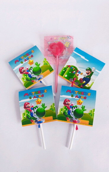 Pirulitos Personalizados Super Mario