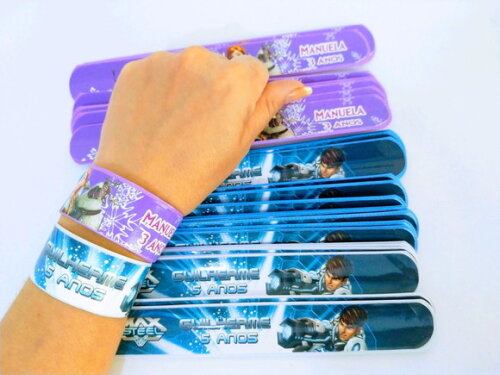 Pulseira Bate Enrola Personalizada Frozen