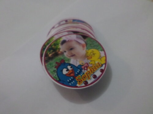 Rotulo para latinha galinha pintadinha