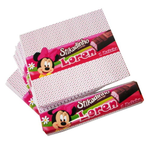Rótulos Chocolate Stikadinho Personalizado Minnie