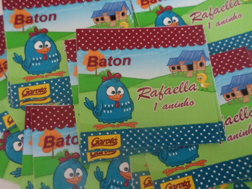 Rotulos para Baton galinha pintadinha