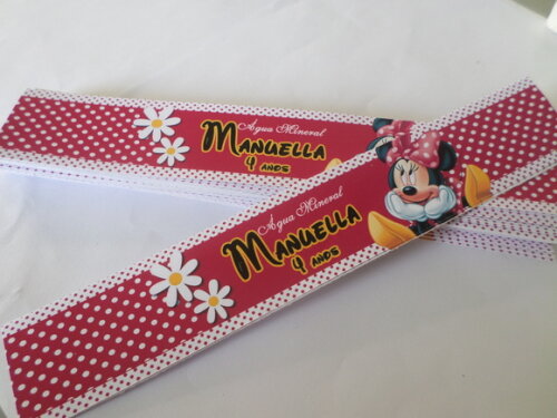 Rotulos Personalizados para Agua Minnie