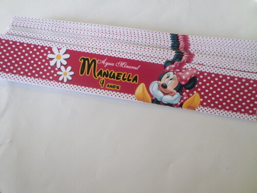 Rotulos Personalizados para Agua Minnie