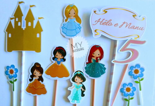 Topo de bolo as princesas