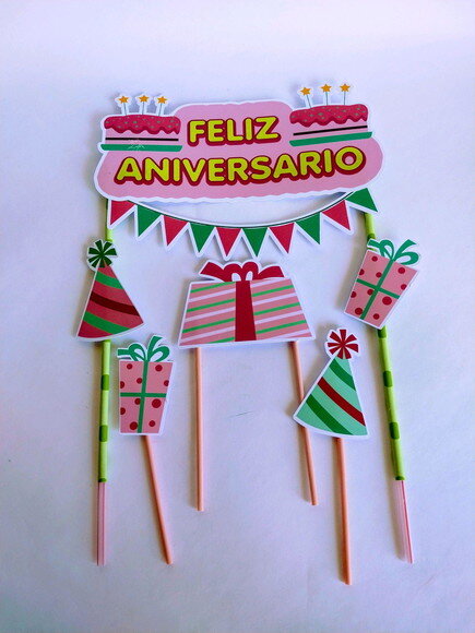 Topo de Bolo Feliz Aniversário