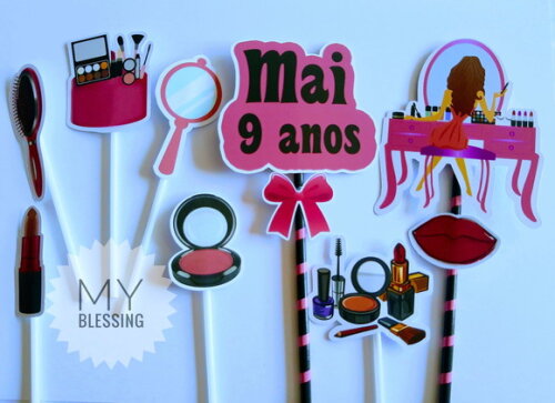 Topo de bolo maquiagem