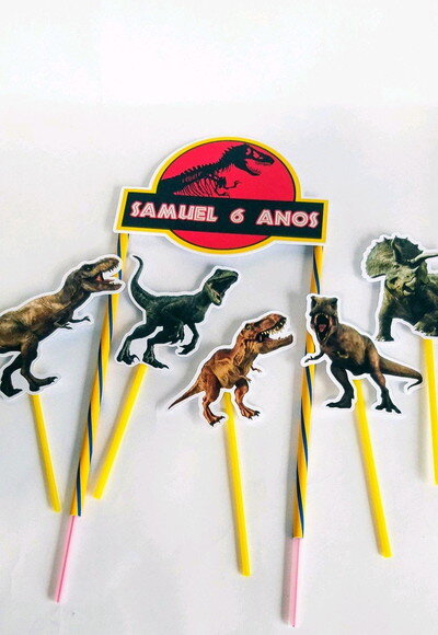 Topo de bolo jurassic park
