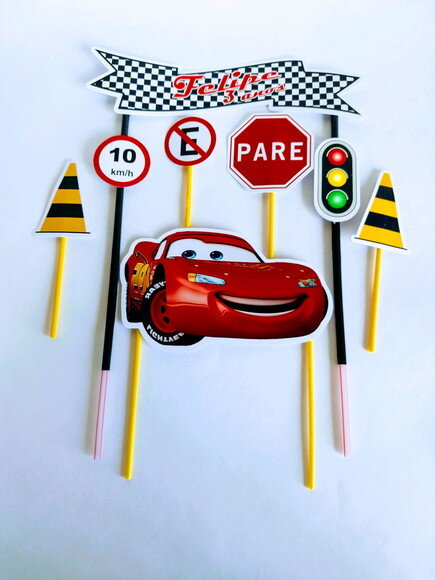 Topo de Bolo Personalizado Carros