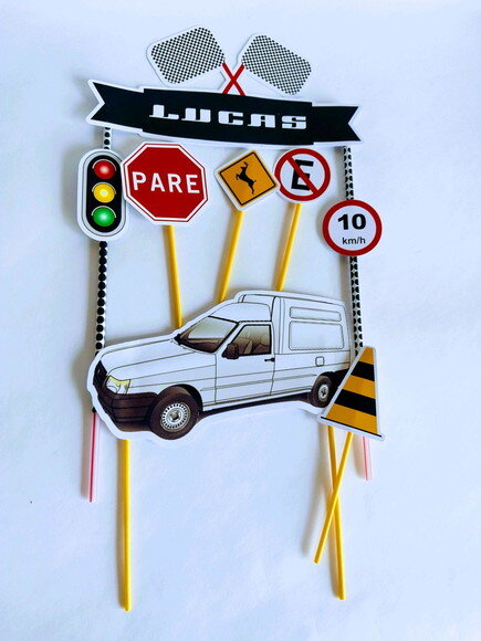 Topo de Bolo Personalizado Carros