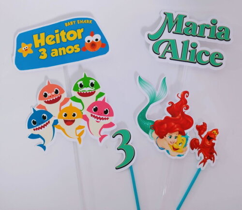 Topo de Bolo Personalizado Dois Temas
