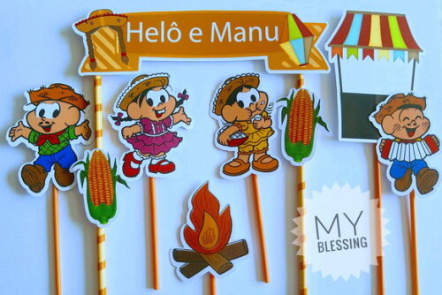 Topo de Bolo Personalizado Festa Junina
