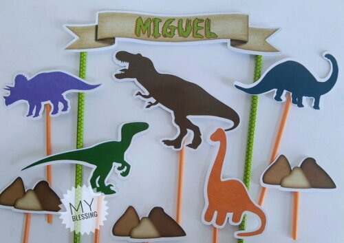 Topo de Bolo Personalizado Dinossauro