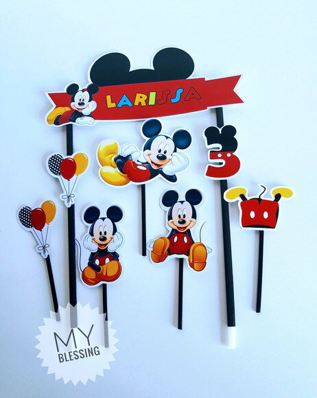 Topo de Bolo Personalizado Mickey