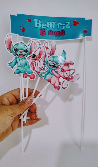 Topo de Bolo Personalizado Lili Stiche