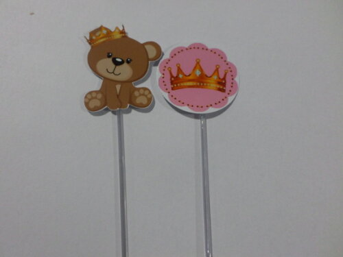 Topper Personalizado Ursinha de Coroa