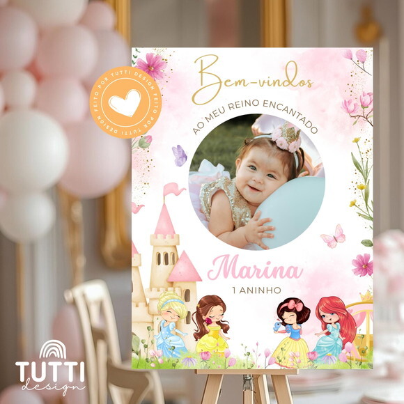 Placa Princesas Cute Baby