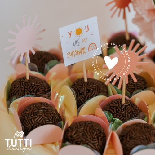 Kit Toppers para Docinhos - Primeira Volta ao Sol