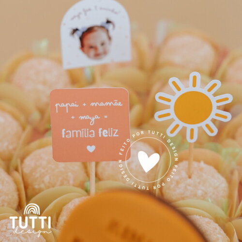 Kit Toppers para Docinhos - Primeira Volta ao Sol