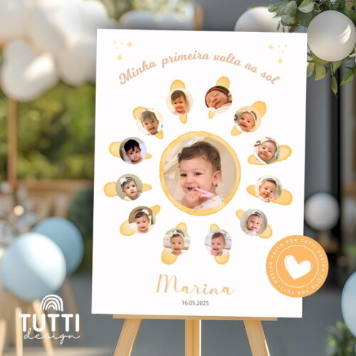 Placa Mesversário - Minha Primeira Volta ao Sol