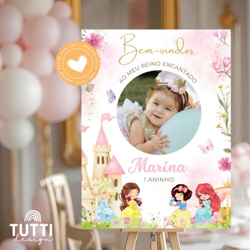Placa Princesas Cute Baby