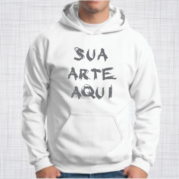 Blusa Moletom Canguru Branco Personalizado