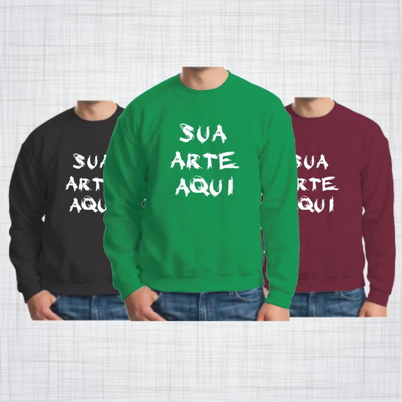 Blusa Moletom Careca Personalizado Algodão Colorido
