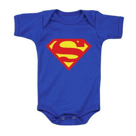 Body bebe infantil azul do Super Homem DC