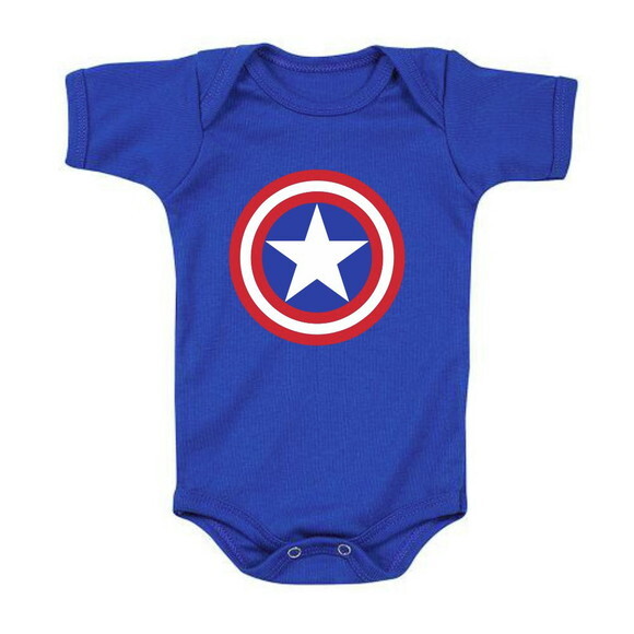 Body bebe infantil Azul do Capitão América