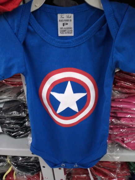 Body bebe infantil Azul do Capitão América