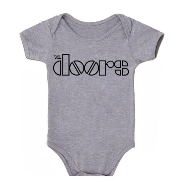 Body bebe infantil Cinza da banda The Doors Rock