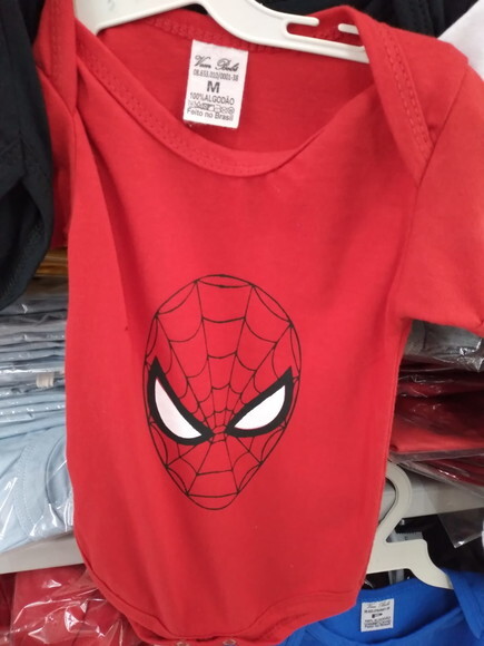 Body bebe infantil Vermelho do Homem Aranha Spiderman Marvel