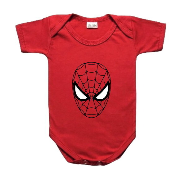 Body bebe infantil Vermelho do Homem Aranha Spiderman Marvel