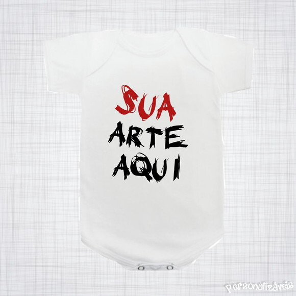 Body Infantil Bebe Manga Curta Branco Personalizado