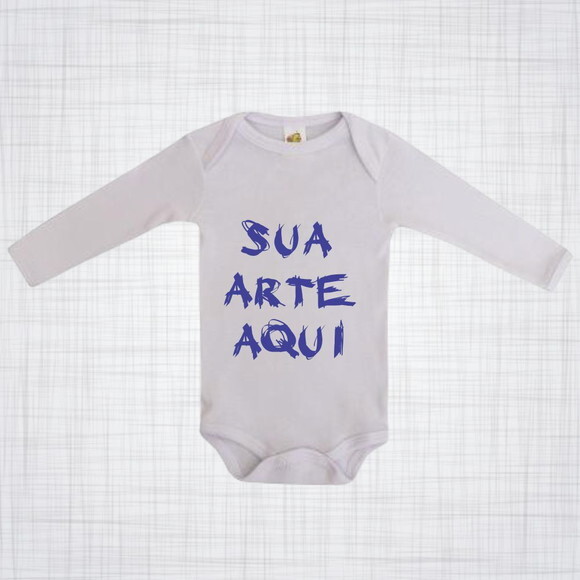Body Infantil Bebe Manga Longa branco Personalizado