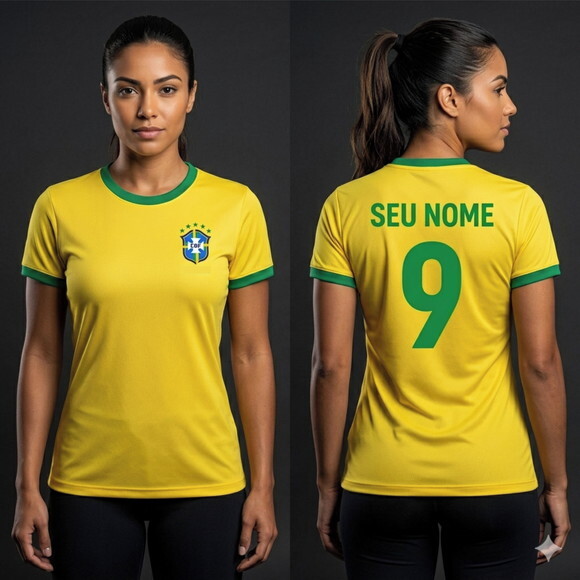 Camiseta Babylook Seleção Copa do Mundo Personalizada