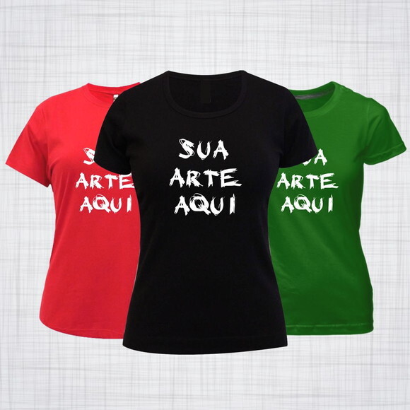 Camiseta Feminina Baby Look Colorida Personalizada