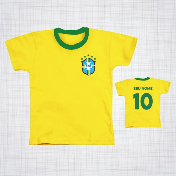 Camiseta Infantil Seleção Copa do Mundo Personalizada