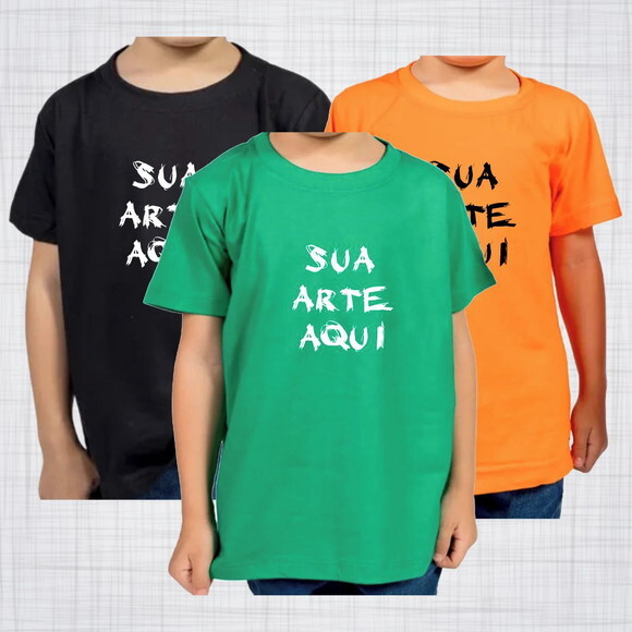 Camiseta Infantil Branca ou Colorida Personalizada