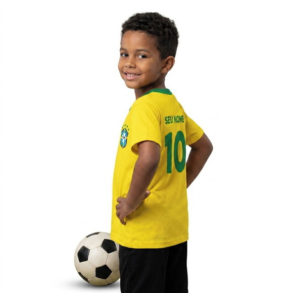 Camiseta Infantil Seleção Copa do Mundo Personalizada