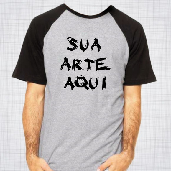 Camiseta Raglan Masculina Personalizada Diversas Cores