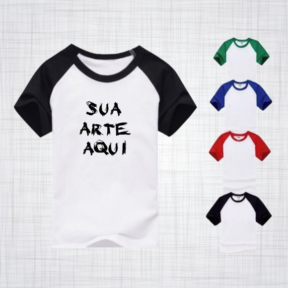 Camiseta Raglan Masculina Personalizada Diversas Cores