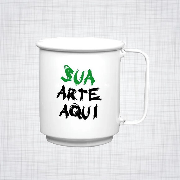 caneca aluminio branca personalizada 400 ml