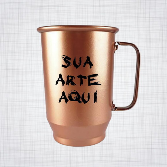 caneca aluminio cobre personalizada 600 ml
