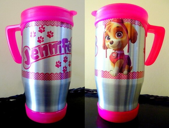 Caneca Aluminio Semi Térmica 400 Ml Com Tampa Personalizada