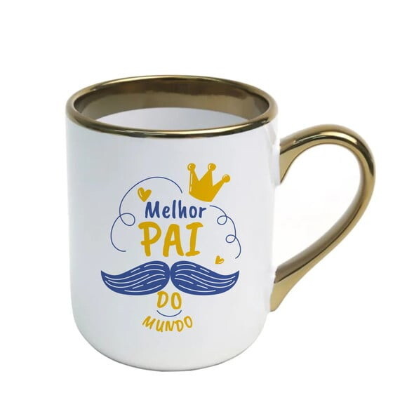 Caneca Imperial Alça Interior Dourada 325 ml Personalizada