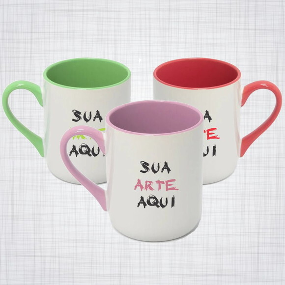 Caneca Imperial Alça Interior Coloridos 325 ml Personalizada