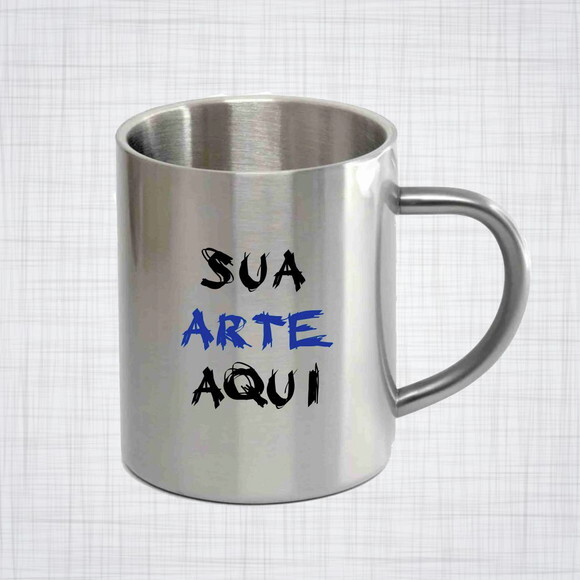 caneca inox cromada personalizada 300 ml