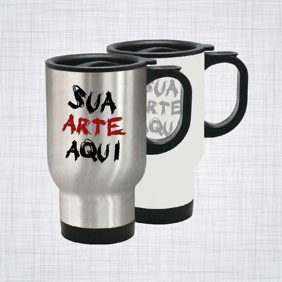 caneca inox térmica automotiva branca ou cromada