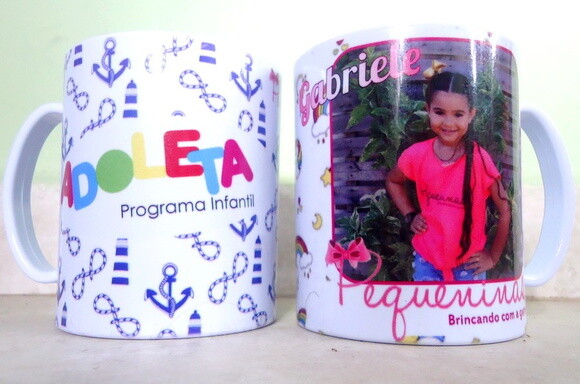 Caneca Plastico Polimero Branca Personalizada 300 Ml